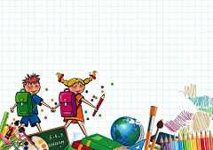 学生 孩子们 回校 学校 教育 在家工作 黑板 彩色铅笔 图书