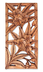 Hand Carved Floral Relief Panel - Sweet Frangipani Flowers | NOVICA