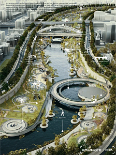 吊儿郎当设计师w采集到空间 | 滨河景观