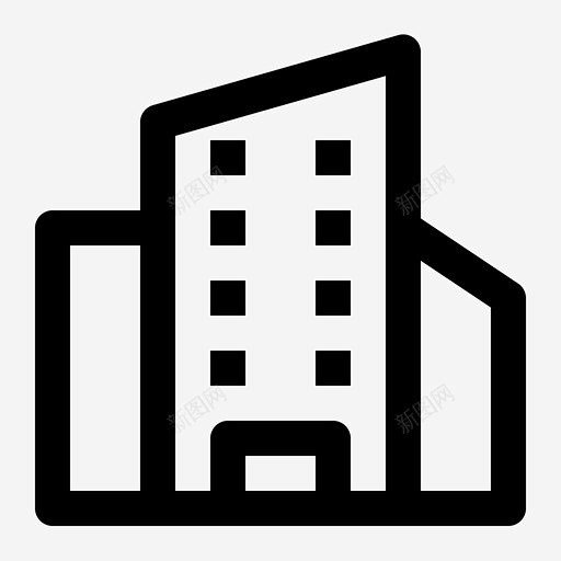 写字楼小镇商业住宅图标 UI图标 设计图片 免费下载 页面网页 平面电商 创意素材