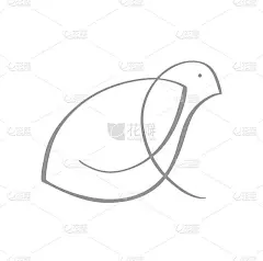 连续一条线画鸽子鸟。飞翔的鸽子的标志。黑白矢量插图。图标，卡片，横幅，海报，传单的概念
