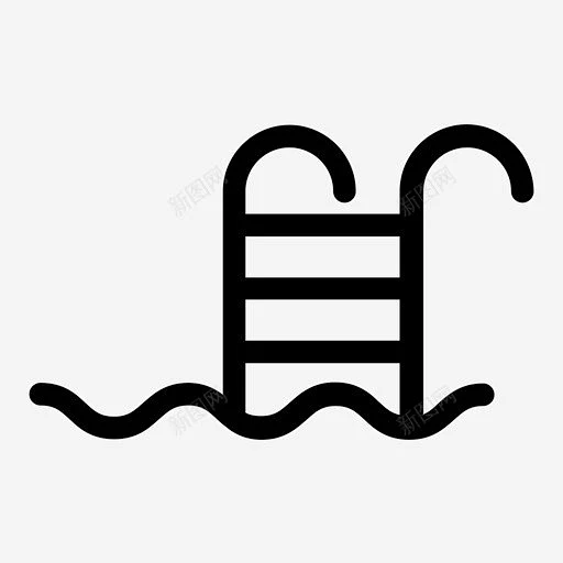 游泳池标牌图标 创意素材-花瓣网