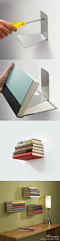 家居品牌Umbra设计出的隐形书架。