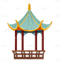 凉亭元素创意贴纸-手绘肌理