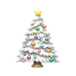 White Christmas tree with Pastel decorations emoji