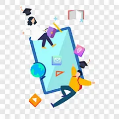 卡通手绘教育平板文具小人插画卡通手绘PNG图片 来自PNG搜索网 pngss.com 免费免扣png素材下载！