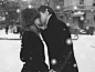 #couple #kiss #love #blackandwhite #photography #snow