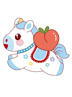 马宝宝奔腾卡通插画祝福518-03