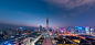 Shenzhen Futian skyline panorama at dawn