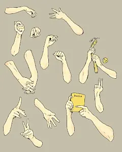 #古风小苑# #绘画学习素材分享# 各种手的画法，喜欢绘画的盆友操练起来！