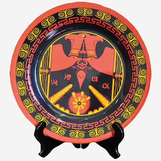 彝族图案的漆器圆盘png免抠素材_新图网...