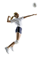 Profile of a young woman playing volleyball