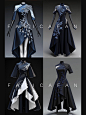Farica-帆的虚拟礼服系列黑一点蓝-AI绘画/素材-微元素 - Element3ds.com!
