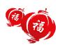 png春节新春元旦节日灯笼炮竹剪纸红色拜年中国结元素
