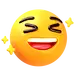PNG素材：张开嘴巴，闭上眼睛的笑脸