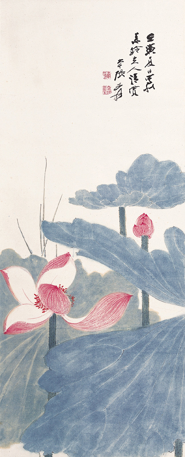 国画大师张大千荷花作品