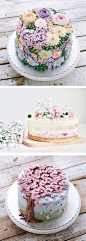 用这些鼓舞人心的buttercream花朵蛋糕（和蛋糕！）与春天打招呼吧。 #buttercream#花朵蛋糕
