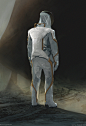 Space suit, Saiful Haque : Non pressurized, semi transparent carbon suit. Alien planetary air consists of breathable oxygen allowing researchers to wear a biohazard suit that reflects aesthetics found in space suites today.
