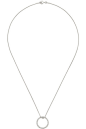Isabel Marant - Silver Superluminal Necklace : Snake chain necklace in silver-tone. Crystal-cut detailing at hoop pendant. Spring-ring fastening.  Approx. 9.5 drop.
