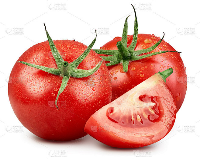 白色上分离的番茄