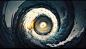 absurd painting of a maelstrom superimposed over a whirlpool as a minimal desktop background wallpaper --ar 16:9 --q 2 --v 4 - 