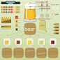 复古啤酒元素信息图矢量素材