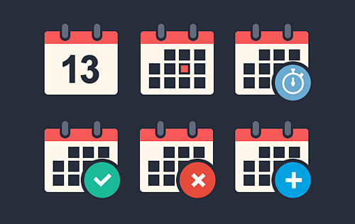 Flat Calendar Icon S...