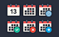 Flat Calendar Icon Set Free PSD File