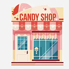 彩色小清新设计商店eps免抠素材_新图网 https://ixintu.com 商店 店铺 卡通 彩色 简约 创意 设计 装饰 图案