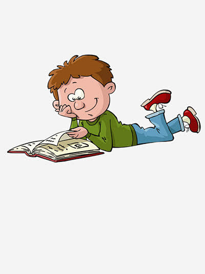 趴着看书的男孩高清素材 书籍 人物 学习...