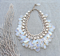 Moonstone and Crystal Necklace