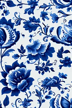 青花瓷底图插图绘画