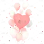 粉色爱心气球3D情人节节日元素