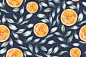 Seamless pattern of tangerines 5