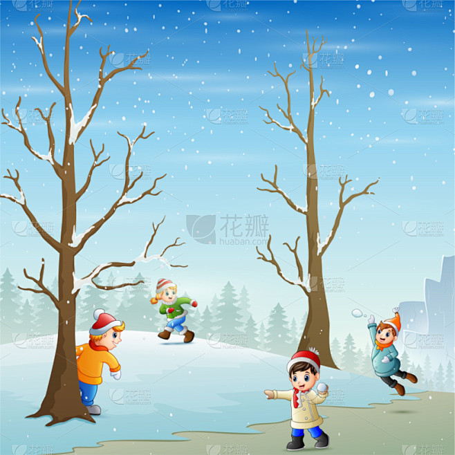 雪,进行中,幸福,儿童,田地,平视角,霜...