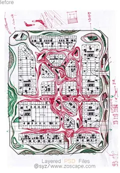 商业广场-商业综合体景观规划总平面图PSD_PSD彩平_ZOSCAPE-园林景观设计意向图库|园林景观学习网 - 景观规划意向图