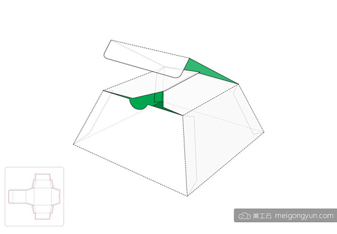 茶具包装盒模切图/刀模图EPS源文件 :...
