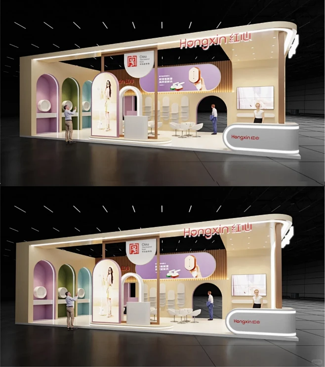 简约风格展台设计搭建| 三面开展位案例分享 - 小红书-花瓣网