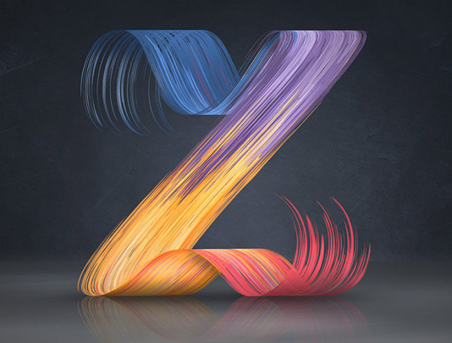 动感的3d字体设计作品