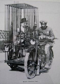 1920s Harley Davidson Mobile Booking Cage.