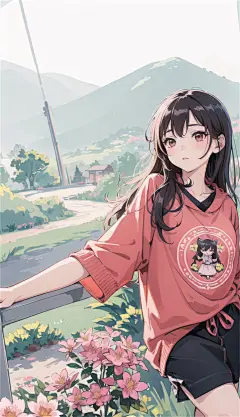 数字艺术漫画风女孩子插画-众图网