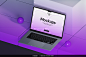 10款时尚科技渐变Macbook笔记本ps样机UI网页作品集展示效果图