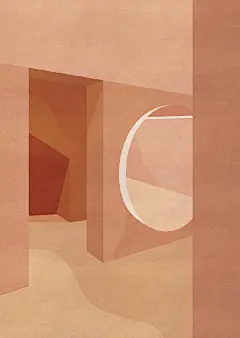                                                         △ 温暖的建筑

伦敦艺术家夏洛特·泰勒( Charlotte Taylor )是一名建筑师。受建筑设计的启发，她通过建筑的内部结构和室内的图形元素，创作了这组插画。

Charlotte 运用柔和的色彩，以现代主义和后现代主义的绘画风格，将楼梯、拱门和地板，变形成为极简主义结构的淡色图块。她希望人们在关注建筑的功 ​​​​...展开全文c                            