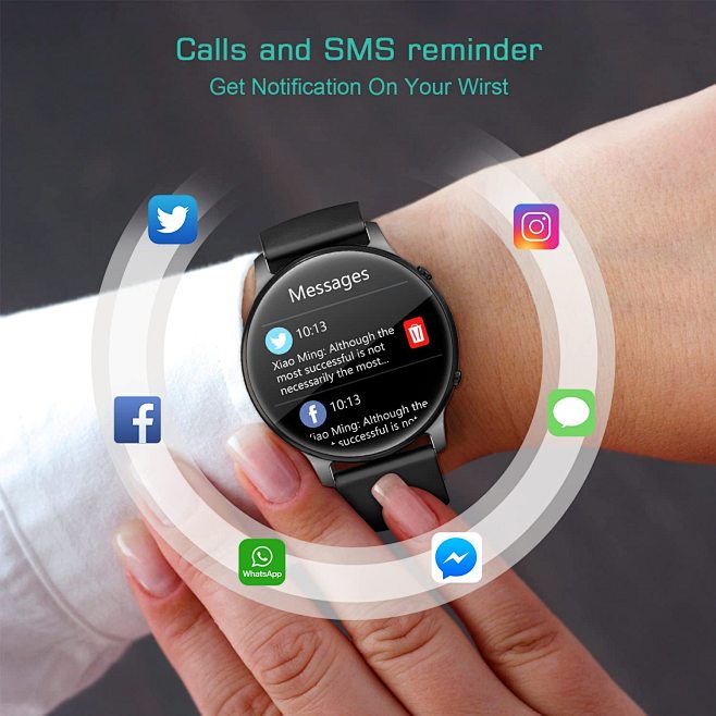Round Face Smart Watches for Men Women, 1.28