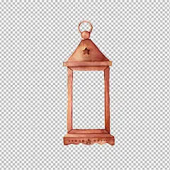 圣诞手绘五星标志手提灯装饰