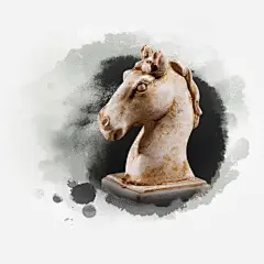 水墨马头免抠素材 创意素材 png素材