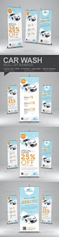 Car Wash Roll-Up Banner  #GraphicRiver         Promote your business with a unique and creative roll-up banner template package.    Perfect for a wide range of car wash related businesses like: Car Wash & Auto Detailing Services or Car wash Equipment.