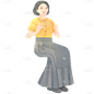 手绘老年女士优雅