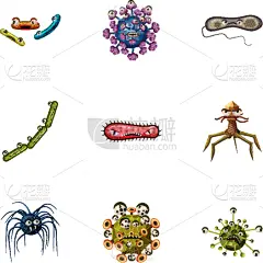 漫画,符号,大肠杆菌,分离着色,白色,数字9,有毒物质,生病,布置,收集