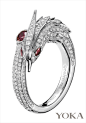 Qeelin King&Queen系列18K白金镶嵌钻石及红宝石Queen戒指